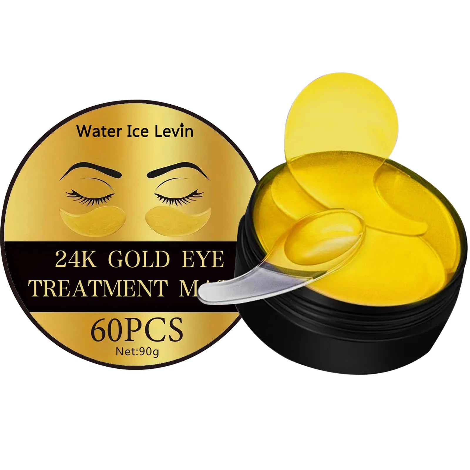 60 Golden Eye Moisturizing Lower Eye Patches for Adults, Rich in Collagen and Acidity, Alcohol-Free, Suitable for All Skin Types, to Achieve Obvious Firming Area