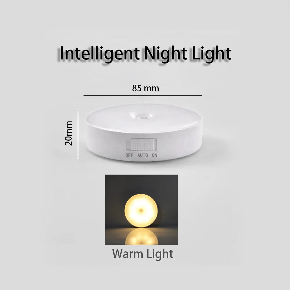 4pcs Motion Sensor LED Night Light USB Rechargeable Night Lamp For Kitchen Cabinet Wardrobe Lamp Staircase Wireless Closet Light