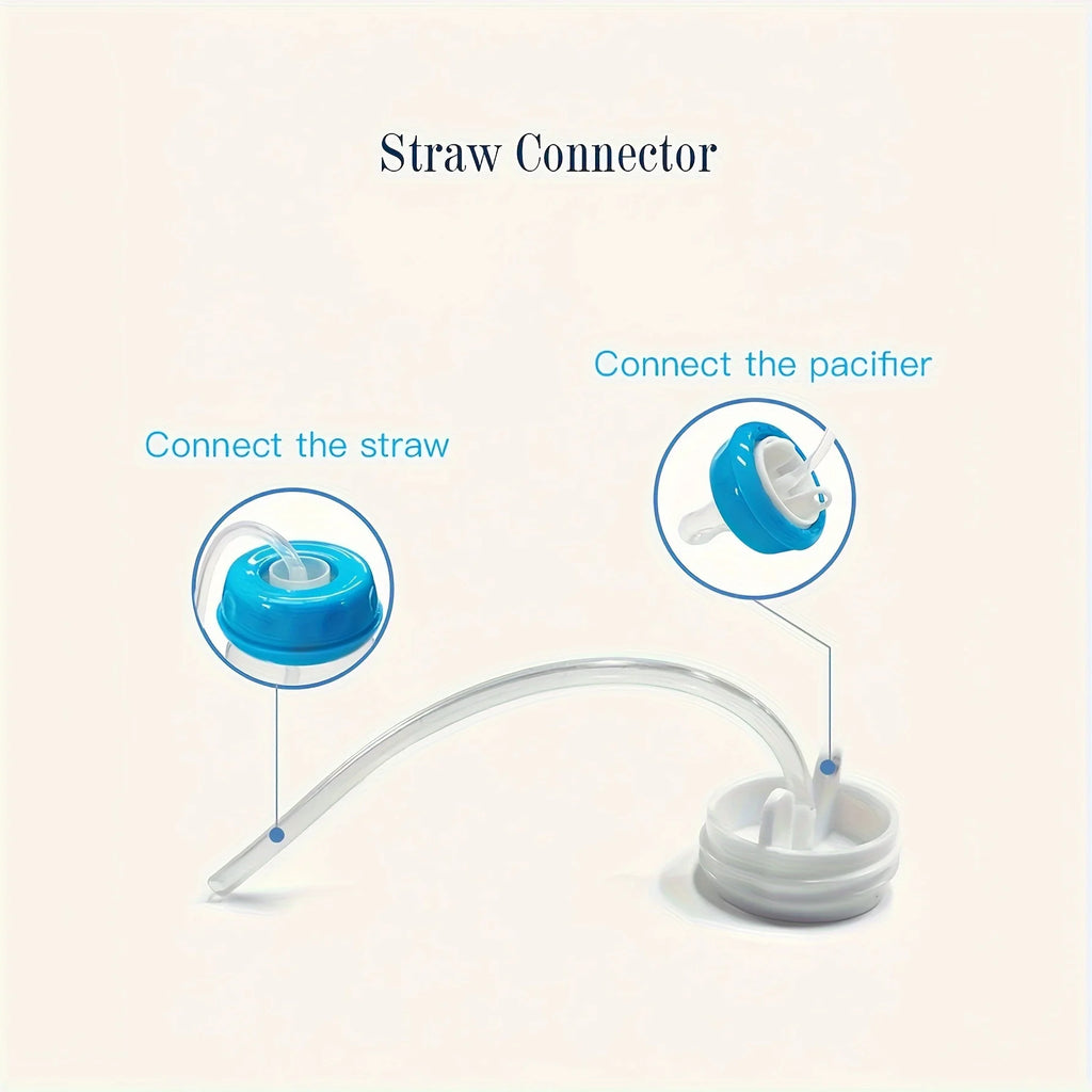 1pc 5oz/150ml Hands-Free PP Feeding Bottle with Straw Brush, Self-Feeding Normal-Neck Baby Bottle Set.