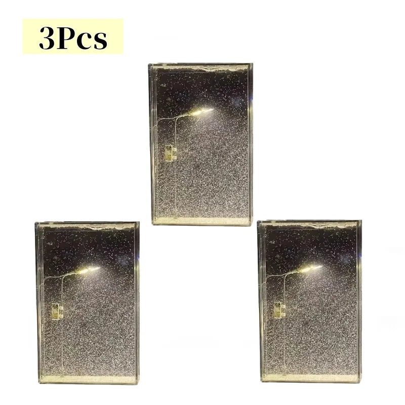 2025 Christmas Crafts Snowy Night Lamp Decor Arts And Crafts Night Street Lamps for Girls Snow Scene Night Light Desk Light