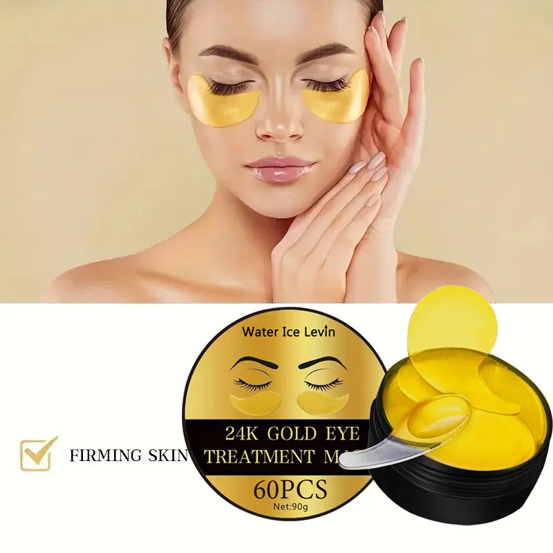 60 Golden Eye Moisturizing Lower Eye Patches for Adults, Rich in Collagen and Acidity, Alcohol-Free, Suitable for All Skin Types, to Achieve Obvious Firming Area