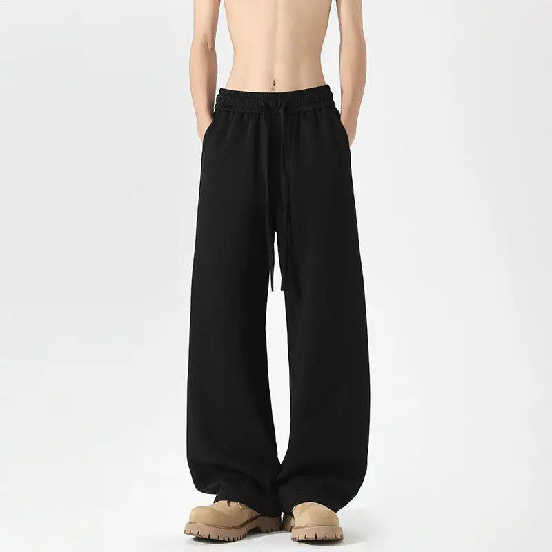 American Heavyweight Sports Sweatpants for Men in The Summer of 2025, New Straight-leg Casual Wide-leg Long Pants