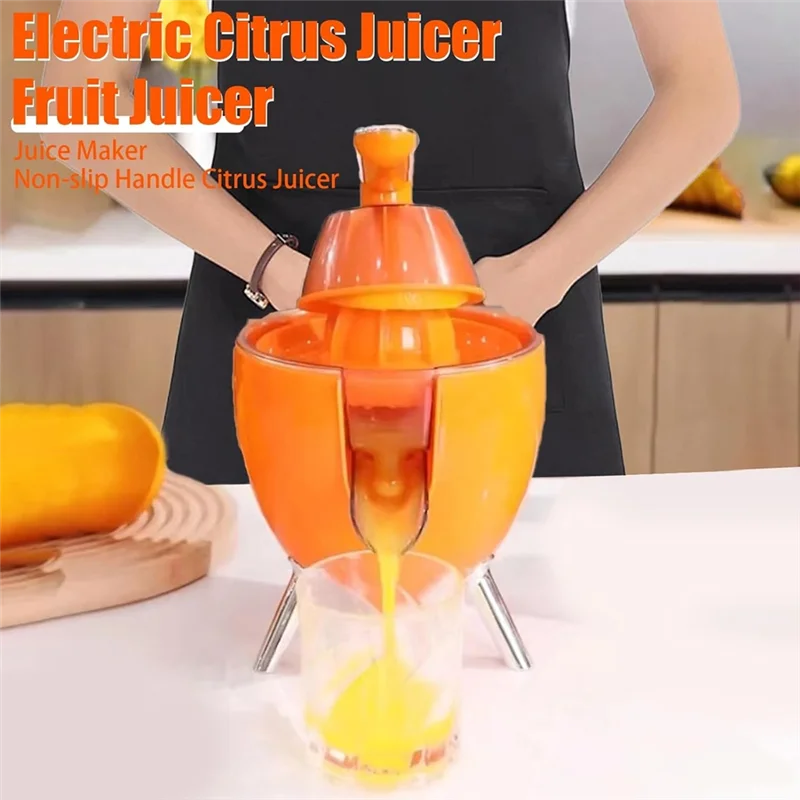 A01V-Electric Orange Juicer Squeezer Portable Lemon Squeezer Machine For Oranges Grapefruits Slag Juice Separator EU Plug