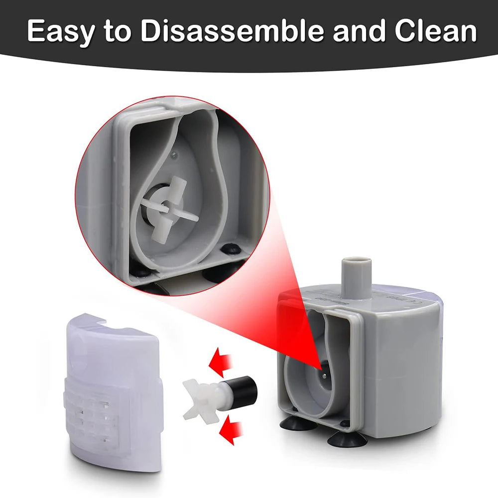 1pc Water Pump For Pet Fountain Stainless Steel Water Feeder Water Pump SMA-800 Ultra-Quiet USB（No Plug Only Water Pump ）