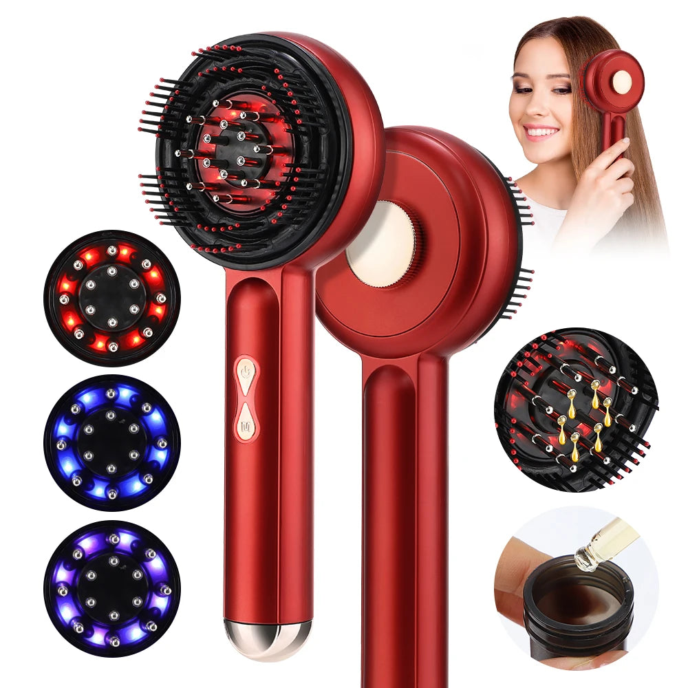 3 Modes Electric Massage Comb Portable Red Light Laser Comb for Hair Follicle Hair Follicles On The Head Essence Oil Applicator