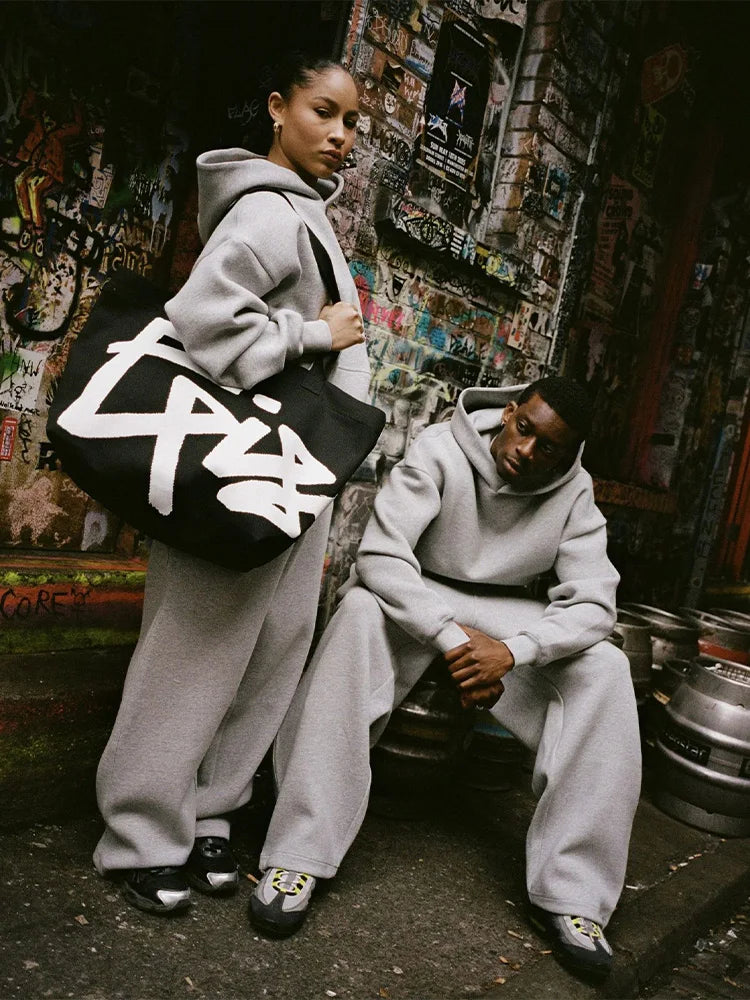 2025 Trendy High Street Retro Casual Streetwear Men's Sports Suit Y2K Harajuku Embroidered Hoodie men Hip-hop Loose Sweatpants