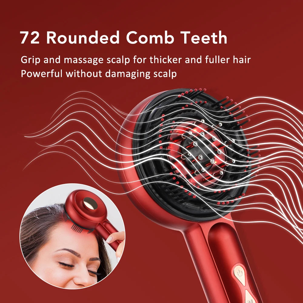 3 Modes Electric Massage Comb Portable Red Light Laser Comb for Hair Follicle Hair Follicles On The Head Essence Oil Applicator
