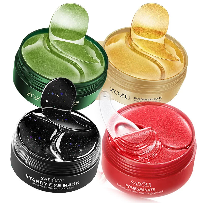 240pcs=120pairs Eye patches Hyaluron Acid & Gold & Seaweed & Cucumber Hydrating  Milk Moisturizing Crystal Collagen Gel Eye Mask