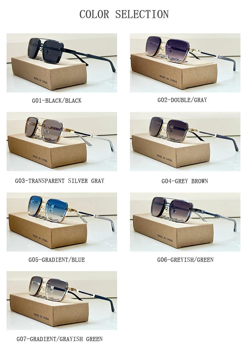 2025 Square Sunglass Men Luxury Vintage Sunglasses Women Trendy Retro Fashion Glasses Gafas De Sol Hombre Lunette Soleil Femme