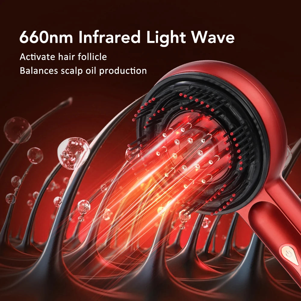 3 Modes Electric Massage Comb Portable Red Light Laser Comb for Hair Follicle Hair Follicles On The Head Essence Oil Applicator