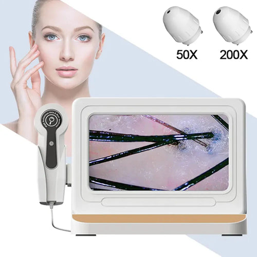 10 Inch LCD Scalp Detector Digital Hair Skin Analyzer Microscope for Hair Follicle Testing and Skin Analysis Magnifier 50/200X