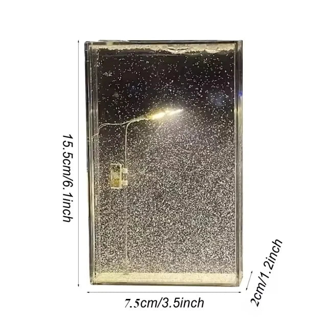 2025 Christmas Crafts Snowy Night Lamp Decor Arts And Crafts Night Street Lamps for Girls Snow Scene Night Light Desk Light