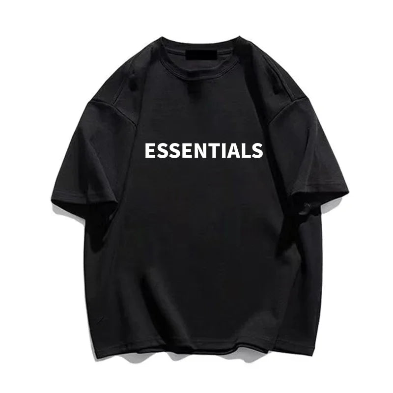 2025 100% Cotton Casual Oversized Men's T-shirt Streetwear Monogram Print Line Designer T-shirt Harajuku Short Sleeve Top