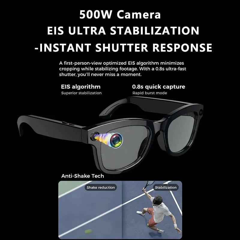 500W AI Smart Camera Sunglasses 3in1 lens ChatGPT Translation Voice Control WiFi Bluetooth HD1080P Shooting Intelligent Glasses