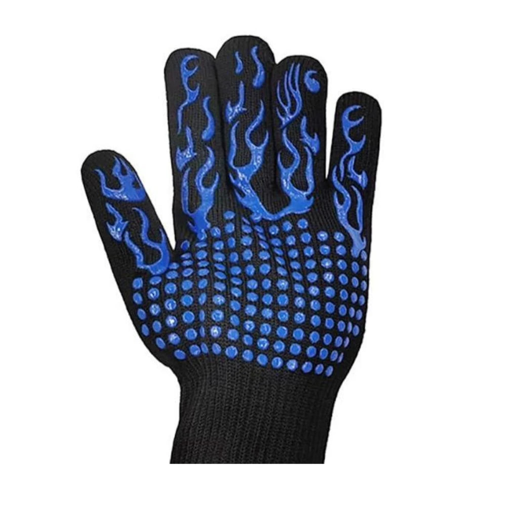 1pc Flame Retardant Non-slip BBQ Fire Glove Microwave Oven Gloves Oven Mitts Fireproof 300-500 Centigrade Extreme Heat Resistant