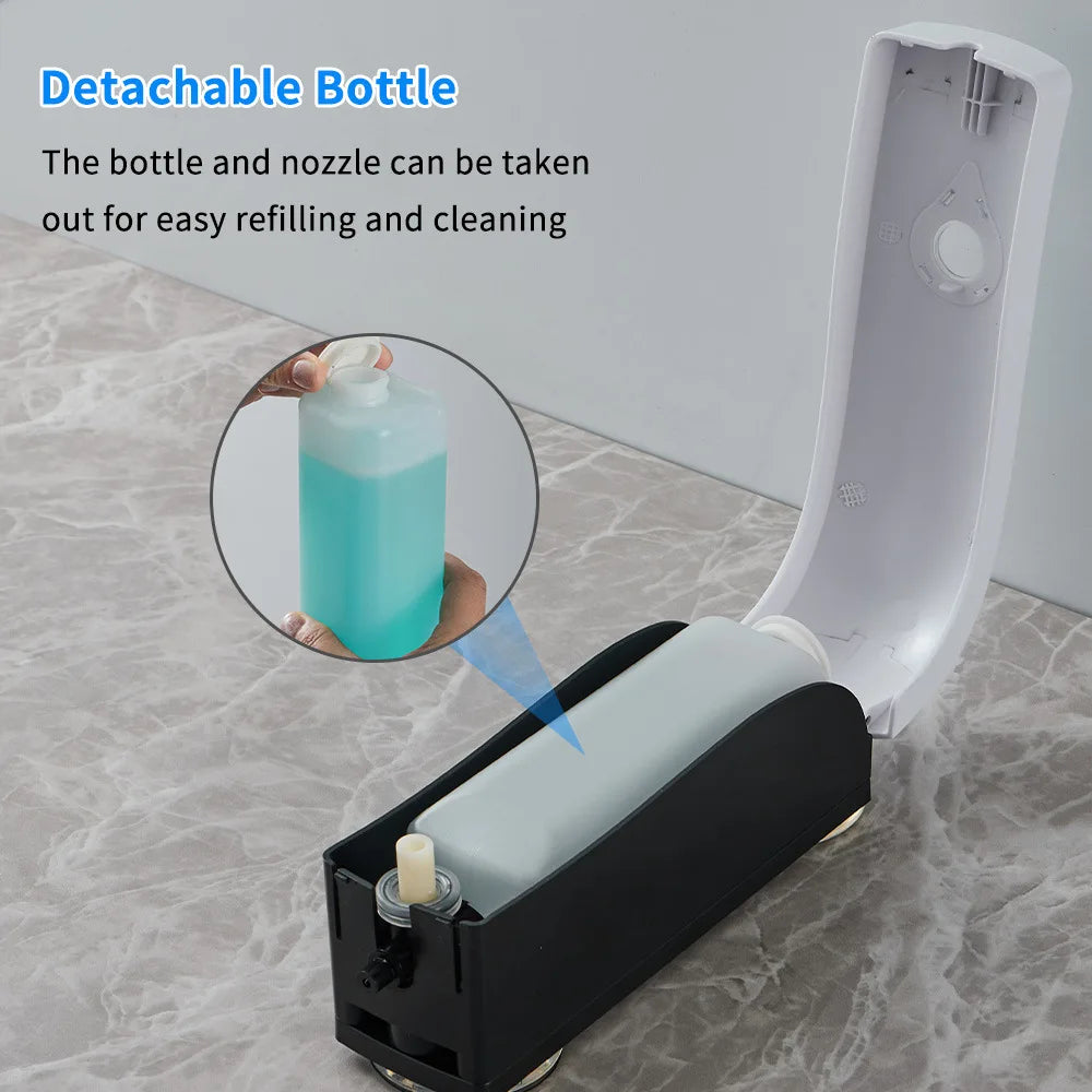 1pc EasyInstall Wall-Mounted Soap Dispenser with Suction Cup, Plastic, No Drilling Required, Operation for Shampoo, Hand Soap,