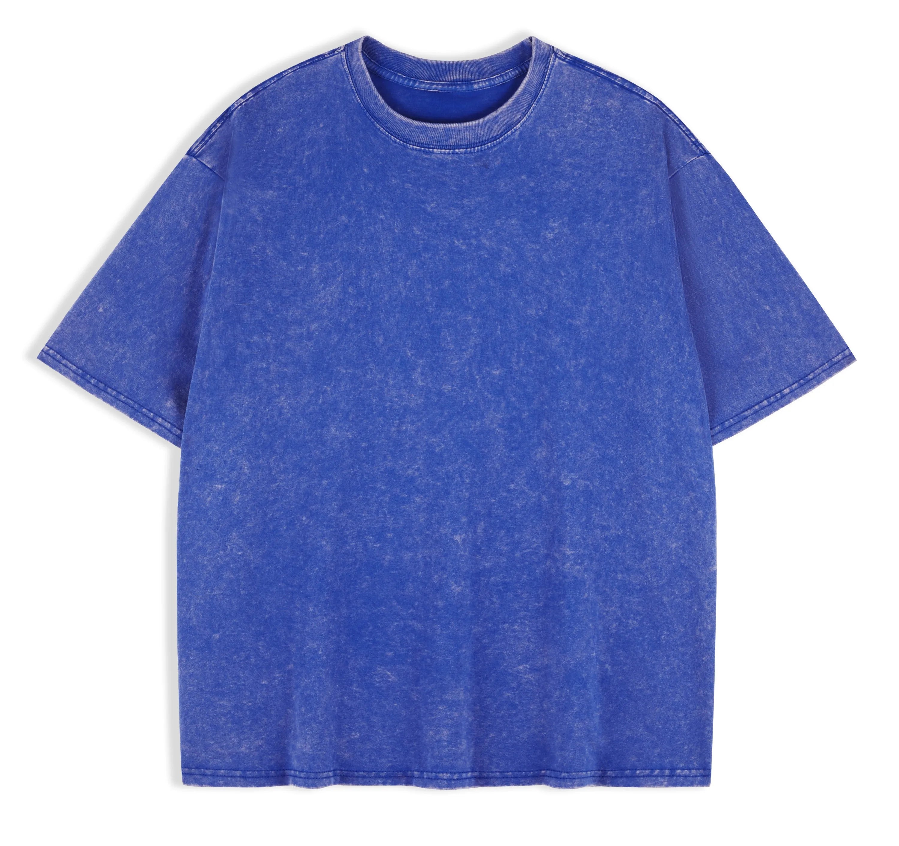 230g 100% Cotton Retro Punk T-shirt Drop Shoulder Sleeve Men Women Vintage Short Sleeved T Shirts Solid Color Hip Hop Loose Tees