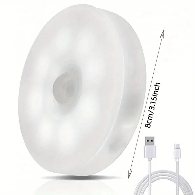 4pcs Motion Sensor LED Night Light USB Rechargeable Night Lamp For Kitchen Cabinet Wardrobe Lamp Staircase Wireless Closet Light